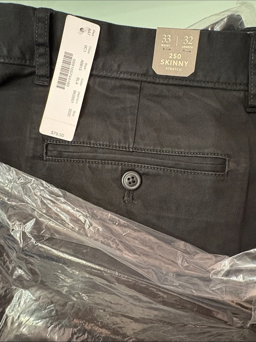 Men's black 250 skinny chino